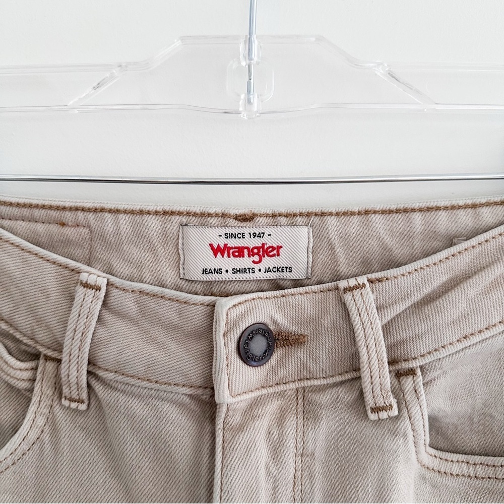 Wrangler High Rise Fierce Flare Jeans Beige Denim Bell Bottom Western Minimal 25 - Picture 3 of 9